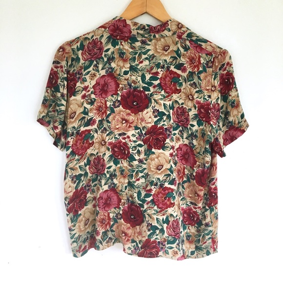 Vintage floral rayon button down - Picture 7 of 13